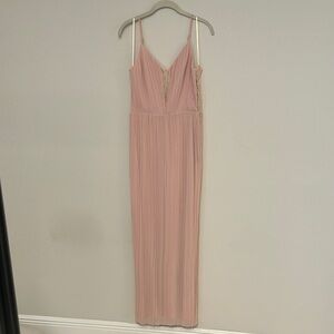 BCBGeneration Pink Maxi Slip Dress with Spaghetti Straps